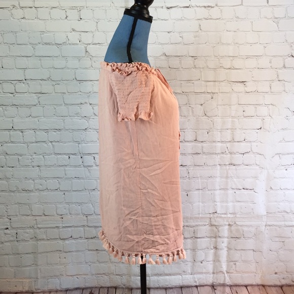Jack peach off the shoulder top w tassel hem - Picture 2 of 7